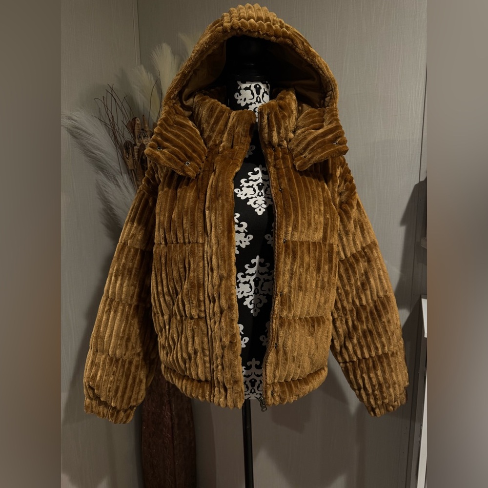 American Eagle Outfitters Brown Corduroy Teddy Jacket